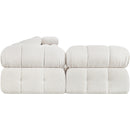 Meridian Ames Cream Boucle Fabric Modular Sectional IMAGE 7