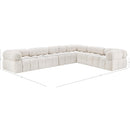  Manufacturer Color_Cream -- Ames 136" Cream Boucle Fabric Upholstered 6 pc Modular Sectional IMAGE 15