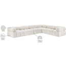  Manufacturer Color_Cream -- Ames 136" Cream Boucle Fabric Upholstered 6 pc Modular Sectional IMAGE 16