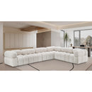  Manufacturer Color_Cream -- Ames 136" Cream Boucle Fabric Upholstered 6 pc Modular Sectional IMAGE 2