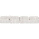  Manufacturer Color_Cream -- Ames 136" Cream Boucle Fabric Upholstered 6 pc Modular Sectional IMAGE 3