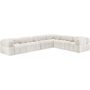  Manufacturer Color_Cream -- Ames 136" Cream Boucle Fabric Upholstered 6 pc Modular Sectional IMAGE 4