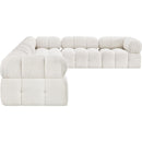  Manufacturer Color_Cream -- Ames 136" Cream Boucle Fabric Upholstered 6 pc Modular Sectional IMAGE 7