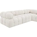 Meridian Ames Cream Boucle Fabric Modular Sectional IMAGE 11