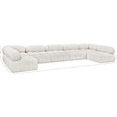  Manufacturer Color_Cream -- Ames 170" Cream Boucle Fabric Upholstered 7 pc Modular Sectional IMAGE 15