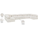  Manufacturer Color_Cream -- Ames 170" Cream Boucle Fabric Upholstered 7 pc Modular Sectional IMAGE 16
