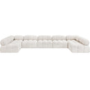  Manufacturer Color_Cream -- Ames 170" Cream Boucle Fabric Upholstered 7 pc Modular Sectional IMAGE 4