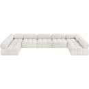  Manufacturer Color_Cream -- Ames 170" Cream Boucle Fabric Upholstered 7 pc Modular Sectional IMAGE 5