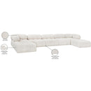  Manufacturer Color_Cream -- Ames 170" Cream Boucle Fabric Upholstered 7 pc Modular Sectional IMAGE 13