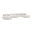  Manufacturer Color_Cream -- Ames 170" Cream Boucle Fabric Upholstered 7 pc Modular Sectional IMAGE 1