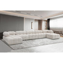  Manufacturer Color_Cream -- Ames 170" Cream Boucle Fabric Upholstered 7 pc Modular Sectional IMAGE 2