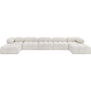  Manufacturer Color_Cream -- Ames 170" Cream Boucle Fabric Upholstered 7 pc Modular Sectional IMAGE 4