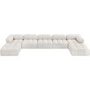  Manufacturer Color_Cream -- Ames 170" Cream Boucle Fabric Upholstered 7 pc Modular Sectional IMAGE 5
