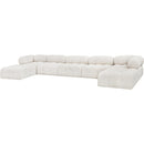 Meridian Ames Cream Boucle Fabric Modular Sectional IMAGE 6