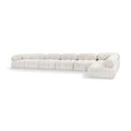  Manufacturer Color_Cream -- Ames 204" Cream Boucle Fabric Upholstered 7 pc Modular Sectional IMAGE 1
