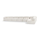  Manufacturer Color_Cream -- Ames 204" Cream Boucle Fabric Upholstered 7 pc Modular Sectional IMAGE 1
