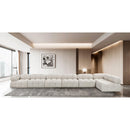  Manufacturer Color_Cream -- Ames 204" Cream Boucle Fabric Upholstered 7 pc Modular Sectional IMAGE 2
