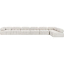  Manufacturer Color_Cream -- Ames 204" Cream Boucle Fabric Upholstered 7 pc Modular Sectional IMAGE 4