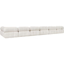  Manufacturer Color_Cream -- Ames 204" Cream Boucle Fabric Upholstered 7 pc Modular Sectional IMAGE 6
