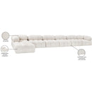  Manufacturer Color_Cream -- Ames 204" Cream Boucle Fabric Upholstered 7 pc Modular Sectional IMAGE 14