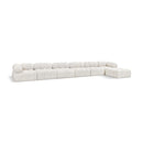  Manufacturer Color_Cream -- Ames 204" Cream Boucle Fabric Upholstered 7 pc Modular Sectional IMAGE 1