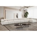  Manufacturer Color_Cream -- Ames 204" Cream Boucle Fabric Upholstered 7 pc Modular Sectional IMAGE 2