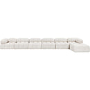  Manufacturer Color_Cream -- Ames 204" Cream Boucle Fabric Upholstered 7 pc Modular Sectional IMAGE 3