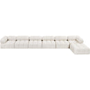  Manufacturer Color_Cream -- Ames 204" Cream Boucle Fabric Upholstered 7 pc Modular Sectional IMAGE 4