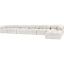  Manufacturer Color_Cream -- Ames 204" Cream Boucle Fabric Upholstered 7 pc Modular Sectional IMAGE 5