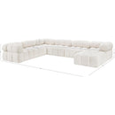  Manufacturer Color_Cream -- Ames 136" Cream Boucle Fabric Upholstered 7 pc Modular Sectional IMAGE 17