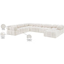  Manufacturer Color_Cream -- Ames 136" Cream Boucle Fabric Upholstered 7 pc Modular Sectional IMAGE 18
