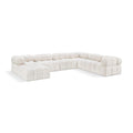  Manufacturer Color_Cream -- Ames 136" Cream Boucle Fabric Upholstered 7 pc Modular Sectional IMAGE 1