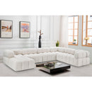  Manufacturer Color_Cream -- Ames 136" Cream Boucle Fabric Upholstered 7 pc Modular Sectional IMAGE 2
