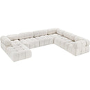  Manufacturer Color_Cream -- Ames 136" Cream Boucle Fabric Upholstered 7 pc Modular Sectional IMAGE 4