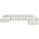  Manufacturer Color_Cream -- Ames 136" Cream Boucle Fabric Upholstered 7 pc Modular Sectional IMAGE 5