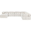 Meridian Ames Cream Boucle Fabric Modular Sectional IMAGE 5