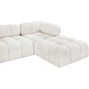  Manufacturer Color_Cream -- Ames 136" Cream Boucle Fabric Upholstered 7 pc Modular Sectional IMAGE 8