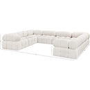 Manufacturer Color_Cream -- Ames 136" Cream Boucle Fabric Upholstered 8 pc Modular Sectional IMAGE 16