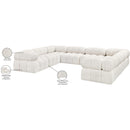  Manufacturer Color_Cream -- Ames 136" Cream Boucle Fabric Upholstered 8 pc Modular Sectional IMAGE 17