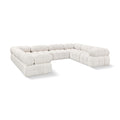  Manufacturer Color_Cream -- Ames 136" Cream Boucle Fabric Upholstered 8 pc Modular Sectional IMAGE 1