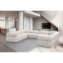  Manufacturer Color_Cream -- Ames 136" Cream Boucle Fabric Upholstered 8 pc Modular Sectional IMAGE 2