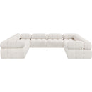  Manufacturer Color_Cream -- Ames 136" Cream Boucle Fabric Upholstered 8 pc Modular Sectional IMAGE 4