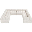  Manufacturer Color_Cream -- Ames 136" Cream Boucle Fabric Upholstered 8 pc Modular Sectional IMAGE 5