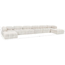  Manufacturer Color_Cream -- Ames 204" Cream Boucle Fabric Upholstered 8 pc Modular Sectional IMAGE 12