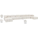  Manufacturer Color_Cream -- Ames 204" Cream Boucle Fabric Upholstered 8 pc Modular Sectional IMAGE 13