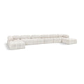  Manufacturer Color_Cream -- Ames 204" Cream Boucle Fabric Upholstered 8 pc Modular Sectional IMAGE 1