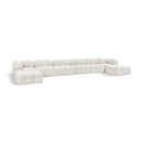  Manufacturer Color_Cream -- Ames 204" Cream Boucle Fabric Upholstered 8 pc Modular Sectional IMAGE 1