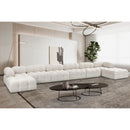  Manufacturer Color_Cream -- Ames 204" Cream Boucle Fabric Upholstered 8 pc Modular Sectional IMAGE 2