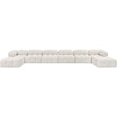  Manufacturer Color_Cream -- Ames 204" Cream Boucle Fabric Upholstered 8 pc Modular Sectional IMAGE 3