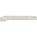  Manufacturer Color_Cream -- Ames 204" Cream Boucle Fabric Upholstered 8 pc Modular Sectional IMAGE 5